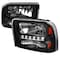 Spec-D Tuning 99-04 Ford F250 1 Piece Black Euro Headlights With LED 2LH-F250991PCJM-RS - alternate 1